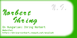 norbert ihring business card